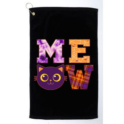 Cute Fall Halloween Cat MEOW Golf Towel