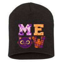 Cute Fall Halloween Cat MEOW Short Acrylic Beanie