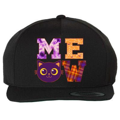 Cute Fall Halloween Cat MEOW Wool Snapback Cap