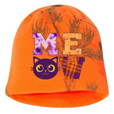 Cute Fall Halloween Cat MEOW Kati - Camo Knit Beanie