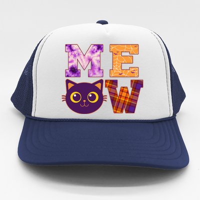 Cute Fall Halloween Cat MEOW Trucker Hat