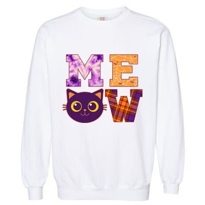 Cute Fall Halloween Cat MEOW Garment-Dyed Sweatshirt