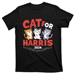 Cats For Harris Cat Lady 2024 President Kamala Harris T-Shirt