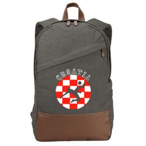 Croatia Flag Hrvatska Soccer Team Croatian Football Hrvatska Cotton Canvas Backpack