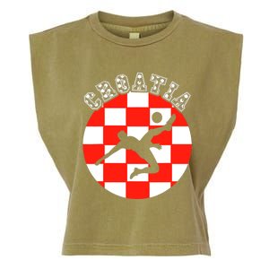 Croatia Flag Hrvatska Soccer Team Croatian Football Hrvatska Garment-Dyed Women's Muscle Tee