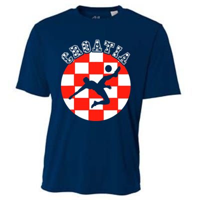 Croatia Flag Hrvatska Soccer Team Croatian Football Hrvatska Cooling Performance Crew T-Shirt