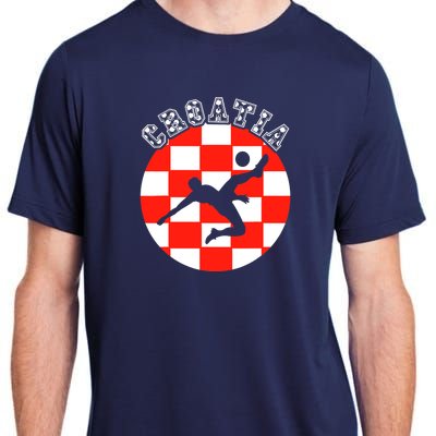 Croatia Flag Hrvatska Soccer Team Croatian Football Hrvatska Adult ChromaSoft Performance T-Shirt