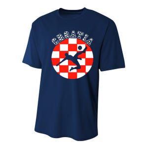 Croatia Flag Hrvatska Soccer Team Croatian Football Hrvatska Youth Performance Sprint T-Shirt