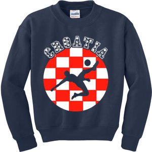 Croatia Flag Hrvatska Soccer Team Croatian Football Hrvatska Kids Sweatshirt