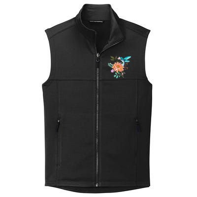 Colorful Flowers Hummingbird Collective Smooth Fleece Vest