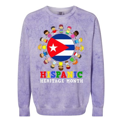 Cuban Flag Heritage Celebration Cuba Colorblast Crewneck Sweatshirt