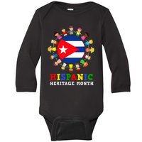 Cuban Flag Heritage Celebration Cuba Baby Long Sleeve Bodysuit