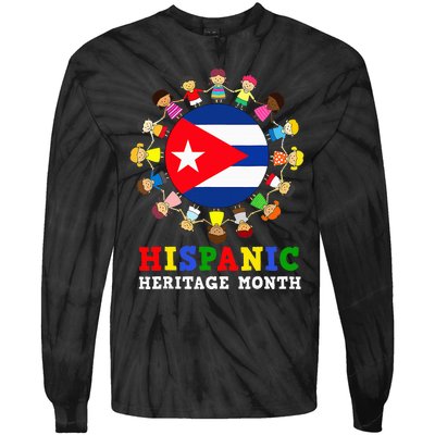 Cuban Flag Heritage Celebration Cuba Tie-Dye Long Sleeve Shirt