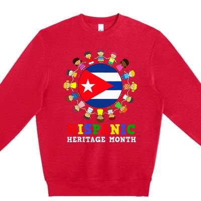 Cuban Flag Heritage Celebration Cuba Premium Crewneck Sweatshirt