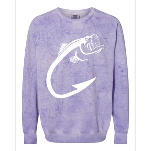 Cute Fish Hook Minimal Art Cool Fishing Lover Gift Colorblast Crewneck Sweatshirt