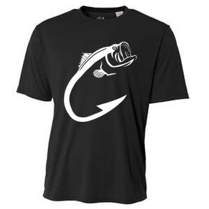 Cute Fish Hook Minimal Art Cool Fishing Lover Gift Cooling Performance Crew T-Shirt