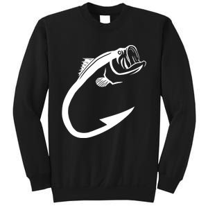 Cute Fish Hook Minimal Art Cool Fishing Lover Gift Sweatshirt