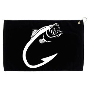 Cute Fish Hook Minimal Art Cool Fishing Lover Gift Grommeted Golf Towel