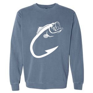 Cute Fish Hook Minimal Art Cool Fishing Lover Gift Garment-Dyed Sweatshirt