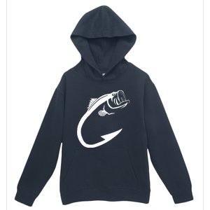 Cute Fish Hook Minimal Art Cool Fishing Lover Gift Urban Pullover Hoodie