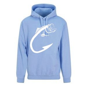 Cute Fish Hook Minimal Art Cool Fishing Lover Gift Unisex Surf Hoodie