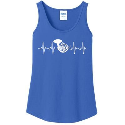 Cool French Horn Art For Marching Band Horn Player Ladies Essential Tank