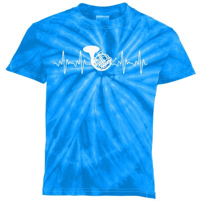 Cool French Horn Art For Marching Band Horn Player Kids Tie-Dye T-Shirt