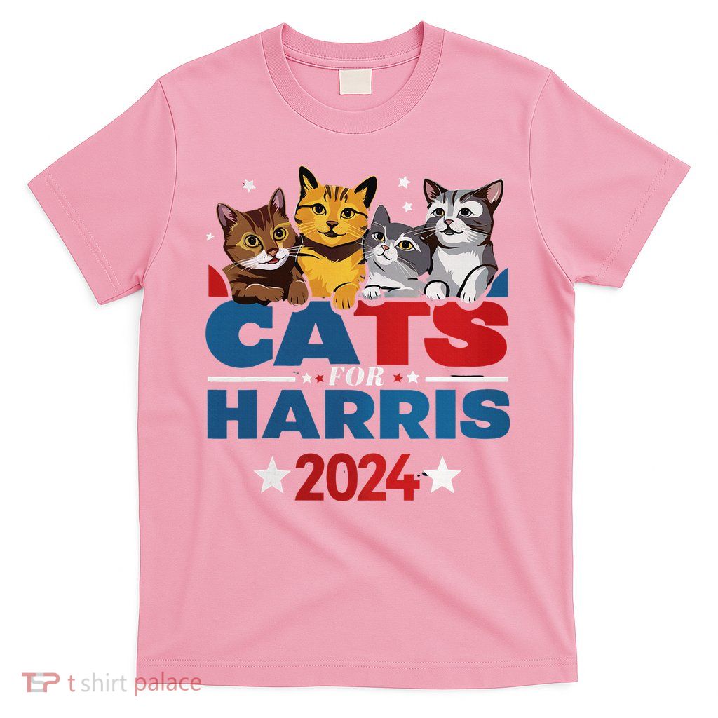 Cats For Harris 2024 Kamala Harris For President 2024 T-Shirt