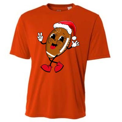 Christmas Football Holiday Sport Cooling Performance Crew T-Shirt