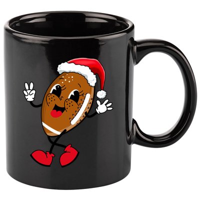 Christmas Football Holiday Sport 11oz C Handle Ceramic Mug