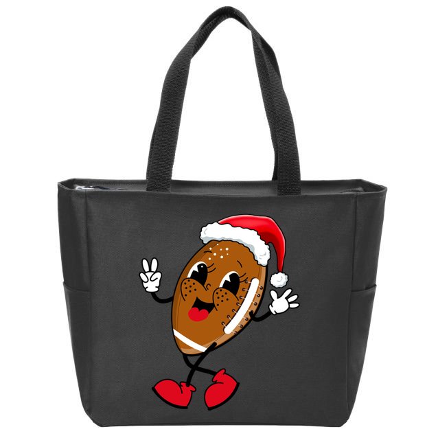 Christmas Football Holiday Sport Zip Tote Bag