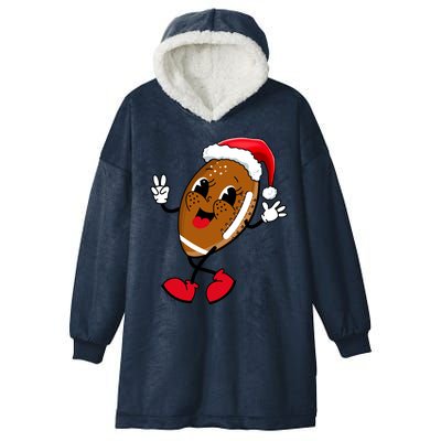 Christmas Football Holiday Sport Hooded Wearable Blanket