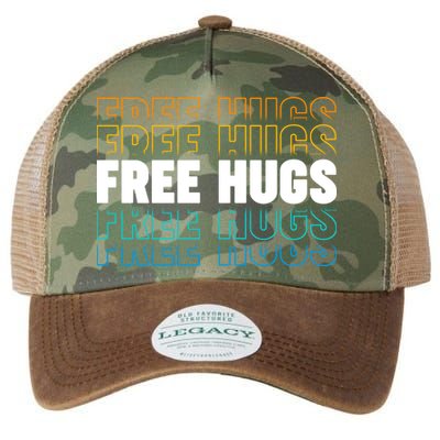 Colorful Free Hugs Pattern Legacy Tie Dye Trucker Hat