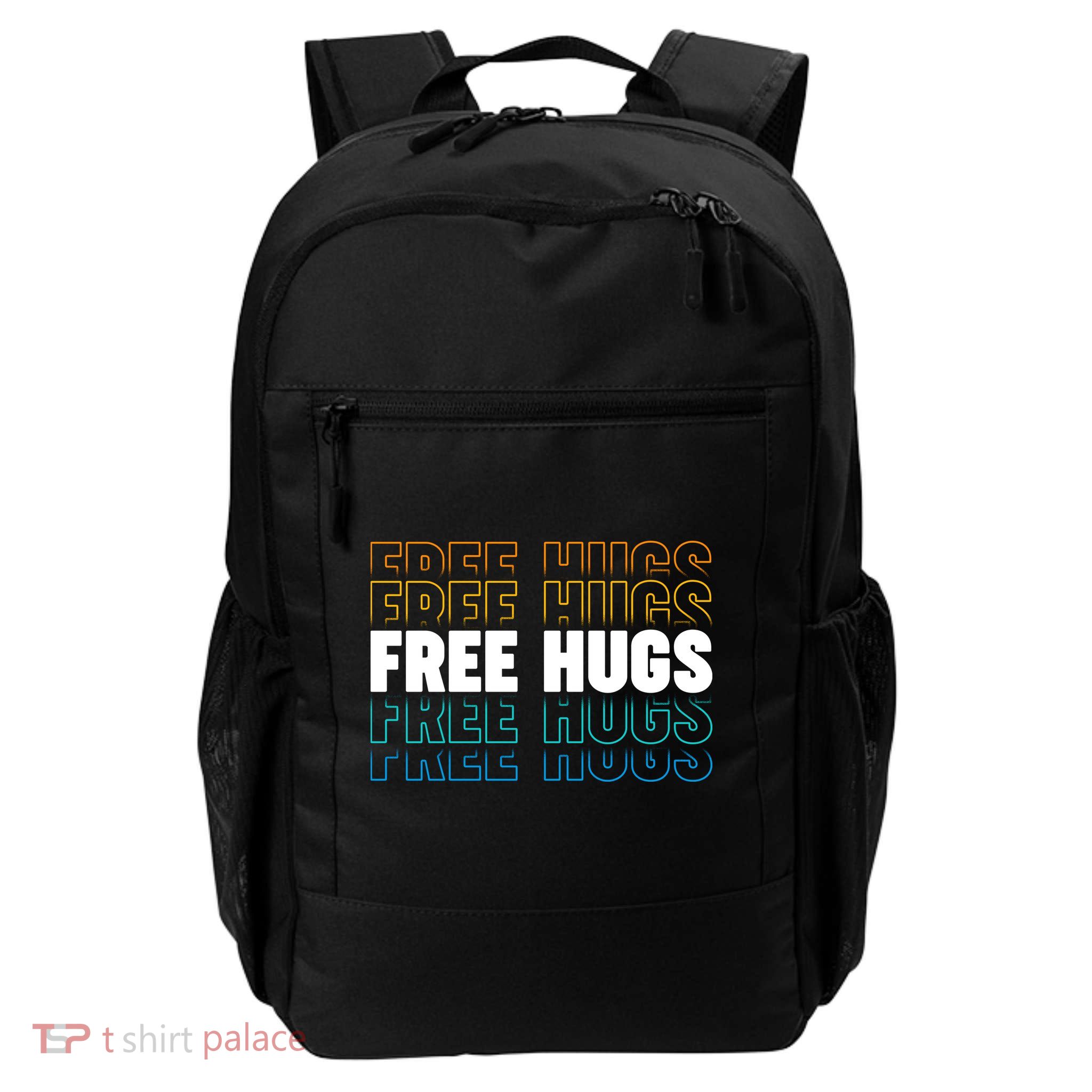 Colorful Free Hugs Pattern Daily Commute Backpack