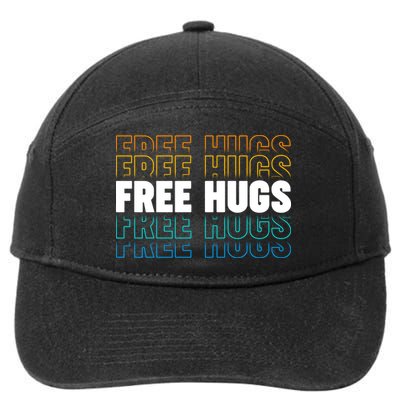 Colorful Free Hugs Pattern 7-Panel Snapback Hat