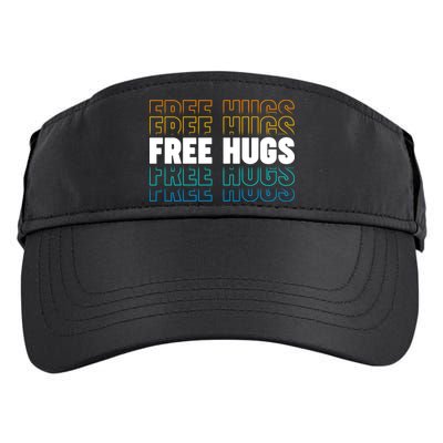 Colorful Free Hugs Pattern Adult Drive Performance Visor