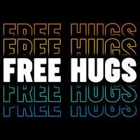 Colorful Free Hugs Pattern Bucket Hat