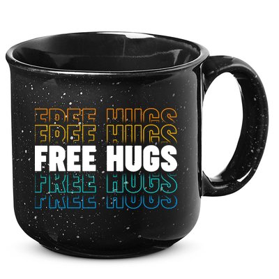 Colorful Free Hugs Pattern 15oz Campfire Ceramic Mug