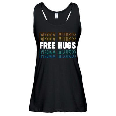 Colorful Free Hugs Pattern Ladies Essential Flowy Tank