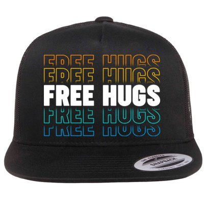 Colorful Free Hugs Pattern Flatbill Hat