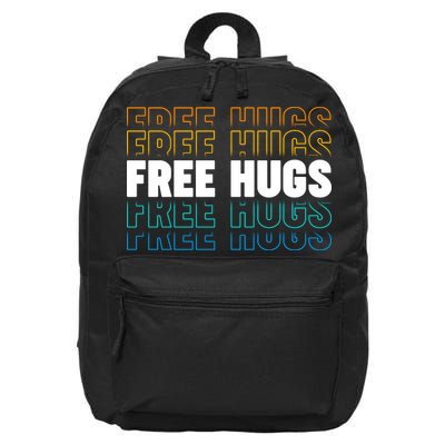 Colorful Free Hugs Pattern 16 in Basic Backpack