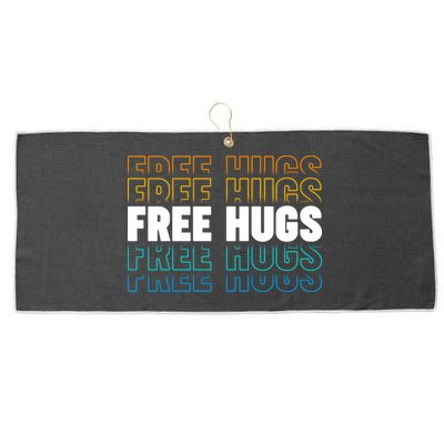 Colorful Free Hugs Pattern Large Microfiber Waffle Golf Towel