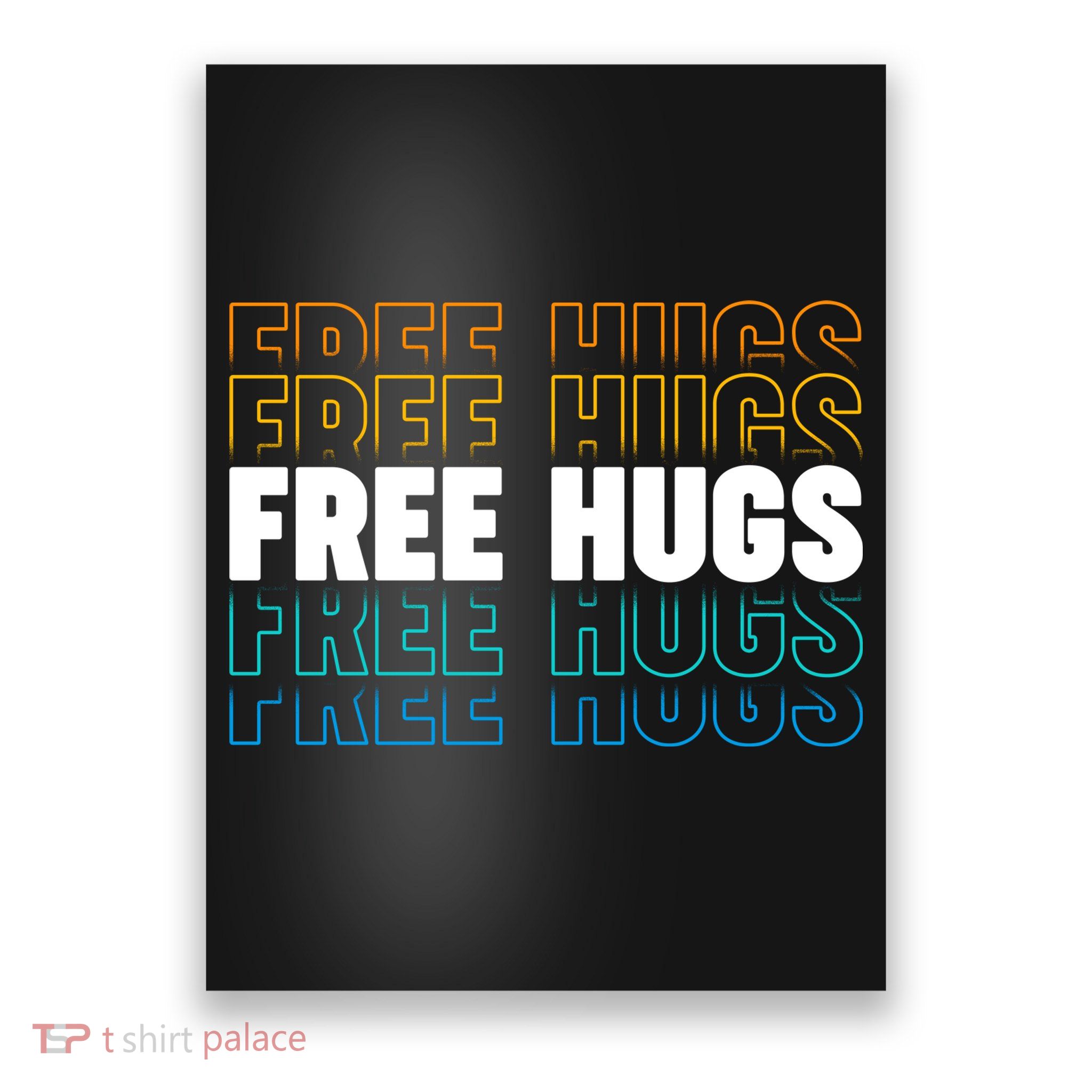 Colorful Free Hugs Pattern Poster