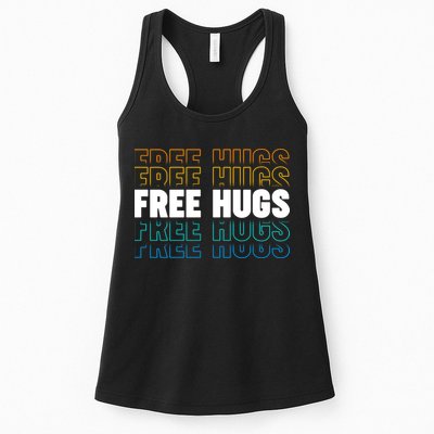 Colorful Free Hugs Pattern Womens Tank Top