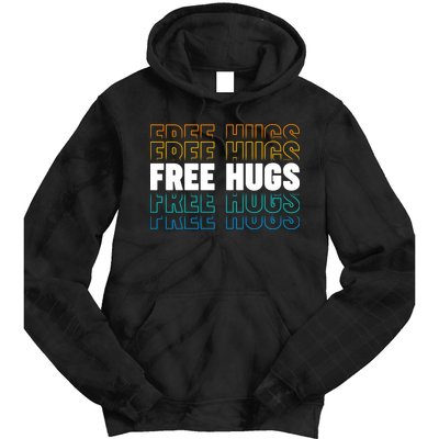 Colorful Free Hugs Pattern Tie Dye Hoodie