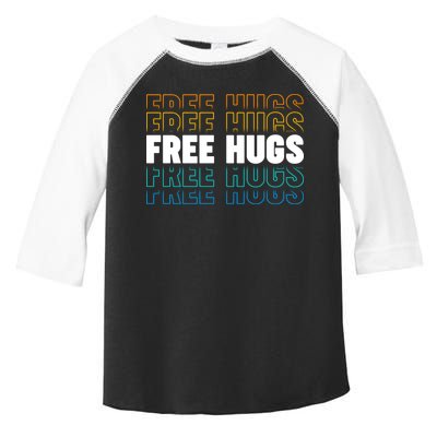 Colorful Free Hugs Pattern Toddler Fine Jersey T-Shirt
