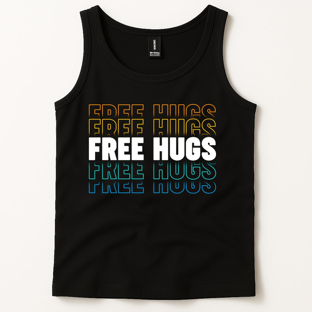 Colorful Free Hugs Pattern Tank Top