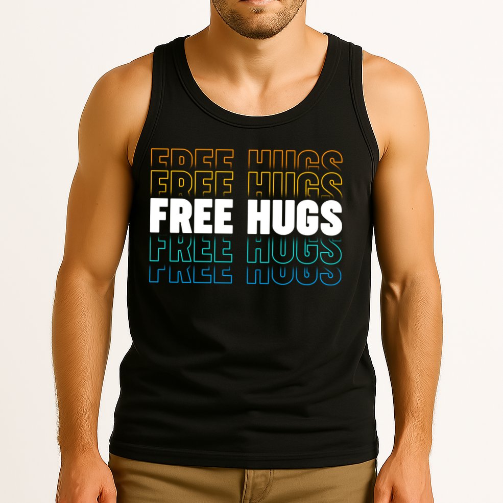 Colorful Free Hugs Pattern Tank Top
