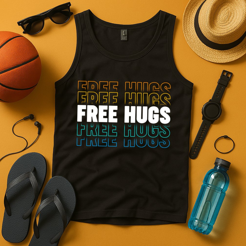Colorful Free Hugs Pattern Tank Top