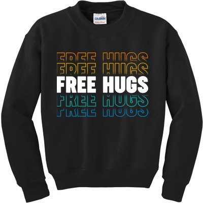 Colorful Free Hugs Pattern Kids Sweatshirt